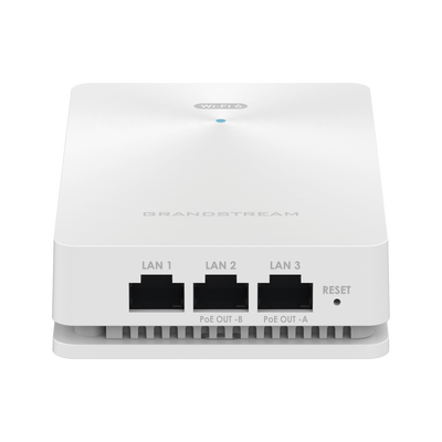 GRANDSTREAM - Punto de acceso Wi-Fi 6 802.11ax de pared, tecnología MU-MIMO 2x2:2 de doble banda, 4 puertos Gigabit alámbricos