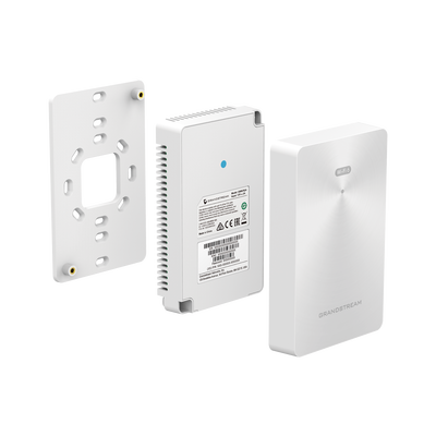 GRANDSTREAM - Punto de acceso Wi-Fi 6 802.11ax de pared, tecnología MU-MIMO 2x2:2 de doble banda, 4 puertos Gigabit alámbricos