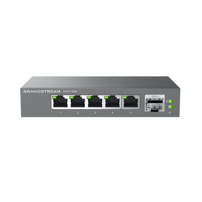 GRANDSTREAM - Switches de red Multi-Gigabit de 2.5G No Administrable / 5 Puertos RJ45 de 100/1000/2500Mbps / 1 puerto de fibra SFP+
