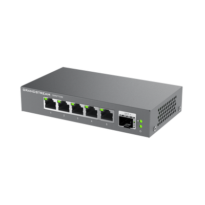 GRANDSTREAM - Switches de red Multi-Gigabit de 2.5G No Administrable / 5 Puertos RJ45 de 100/1000/2500Mbps / 1 puerto de fibra SFP+