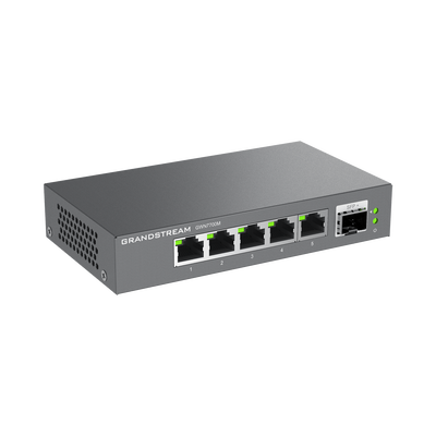 GRANDSTREAM - Switches de red Multi-Gigabit de 2.5G No Administrable / 5 Puertos RJ45 de 100/1000/2500Mbps / 1 puerto de fibra SFP+