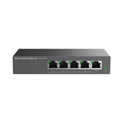 GRANDSTREAM - Switch PoE+ Gigabit No Administrable / 5 puertos 10/100/1000 Mbps / 4 puertos PoE+ / hasta 60W