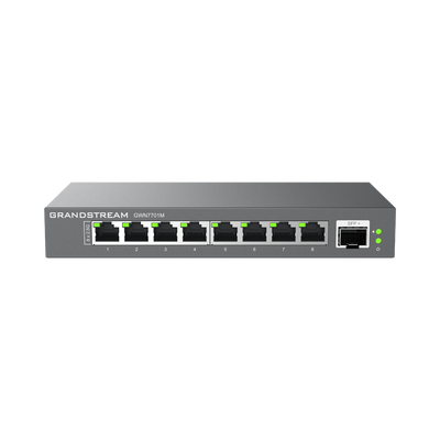 GRANDSTREAM - Switches de red Multi-Gigabit de 2.5G No Administrable / 8 Puertos RJ45 de 100/1000/2500Mbps / 1 puerto de fibra SFP+