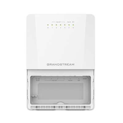 GRANDSTREAM - Switch PoE Lite administrable para exteriores de 6 puertos (5GE+1SFP) / Clasificación IP66 a prueba de polvo y agua