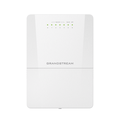 GRANDSTREAM - Switch PoE Lite administrable para exteriores de 6 puertos (5GE+1SFP) / Clasificación IP66 a prueba de polvo y agua
