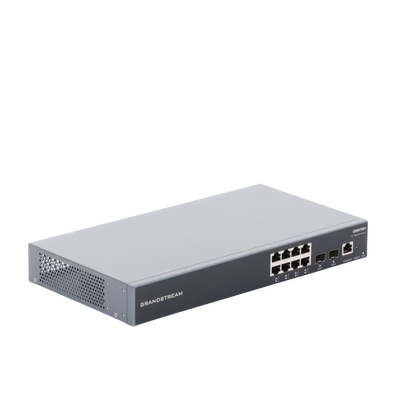 GRANDSTREAM - Switch Gigabit Administrable / 8 puertos 10/100/1000 Mbps + 2 Puertos SFP Uplink / Compatible con GWN Cloud.