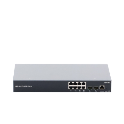 GRANDSTREAM - Switch Gigabit Administrable / 8 puertos 10/100/1000 Mbps + 2 Puertos SFP Uplink / Compatible con GWN Cloud.