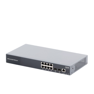 GRANDSTREAM - Switch Gigabit Administrable / 8 puertos 10/100/1000 Mbps + 2 Puertos SFP Uplink / Compatible con GWN Cloud.
