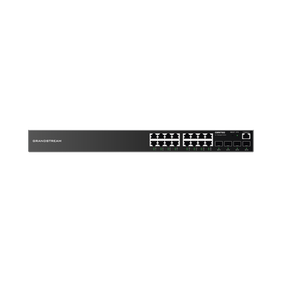 GRANDSTREAM - Switch Gigabit Administrable / 16 puertos 10/100/1000 Mbps + 4 Puertos SFP Uplink / Compatible con GWN Cloud.