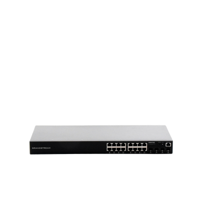 GRANDSTREAM - Switch Gigabit Administrable / 16 puertos 10/100/1000 Mbps + 4 Puertos SFP Uplink / Compatible con GWN Cloud.