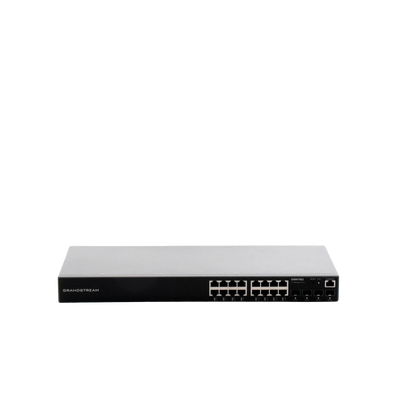 GRANDSTREAM - Switch Gigabit Administrable / 16 puertos 10/100/1000 Mbps + 4 Puertos SFP Uplink / Compatible con GWN Cloud.