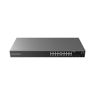 GRANDSTREAM - Switch Gigabit Administrable / 16 puertos 10/100/1000 Mbps + 4 Puertos SFP Uplink / Compatible con GWN Cloud.