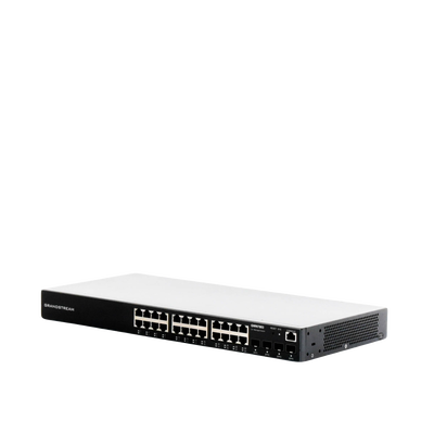 GRANDSTREAM - Switch Gigabit Administrable / 24 puertos 10/100/1000 Mbps + 4 Puertos SFP Uplink / Compatible con GWN Cloud.
