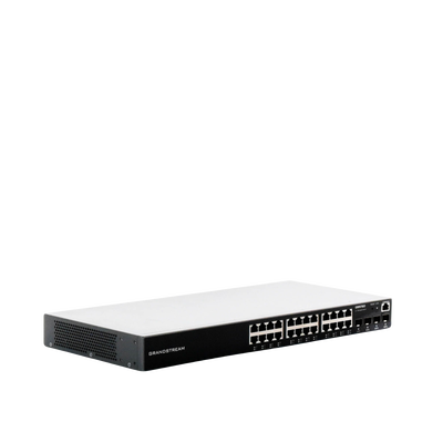 GRANDSTREAM - Switch Gigabit Administrable / 24 puertos 10/100/1000 Mbps + 4 Puertos SFP Uplink / Compatible con GWN Cloud.