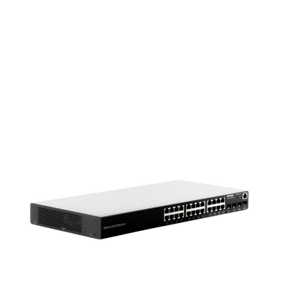 GRANDSTREAM - Switch PoE+ Administrable / 24 Puertos 10/100/1000 Mbps + 4 SFP / 360W PoE Total / Switching 56 Gbps / Cloud GWN Sin Costo / Montable en Rack