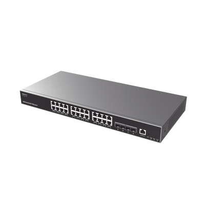 GRANDSTREAM - Switch Capa 3 Administrable / 24 puertos 10/100/1000 Mbps + 4 Puertos SFP+ de 10 Gigabits / Compatible con GWN Cloud.