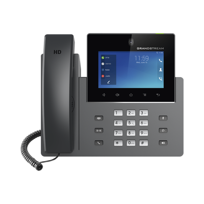 GRANDSTREAM - Videoteléfono IP GXV3450 para Android / Pantalla Táctil Capacitiva de 5 Pulgadas 1280 x 720 / Cámara CMOS de 2 Megapíxeles / Wi-Fi 5 y Bluetooth 5.0 / 16 Líneas SIP / PoE/PoE+ / Android 11 / Videoconferencia HD 720p