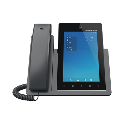 GRANDSTREAM - Teléfono IP Android 11, 16 líneas SIP con 16 cuentas, pantalla táctil  7", puertos Gigabit, Wi-Fi, Bluetooth, PoE, codec Opus, IPV4/IPV6 con gestión en la nube GDMS