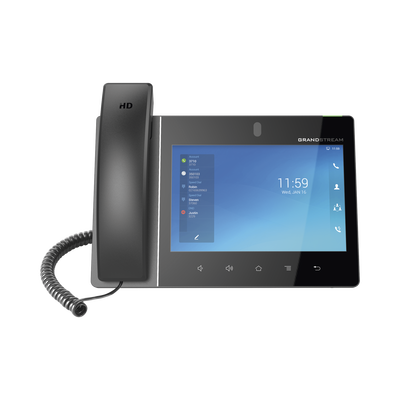 GRANDSTREAM - Teléfono IP Android 11, 16 líneas SIP con 16 cuentas, pantalla táctil  8", puertos Gigabit, Wi-Fi, Bluetooth, PoE, codec Opus, IPV4/IPV6 con gestión en la nube GDMS
