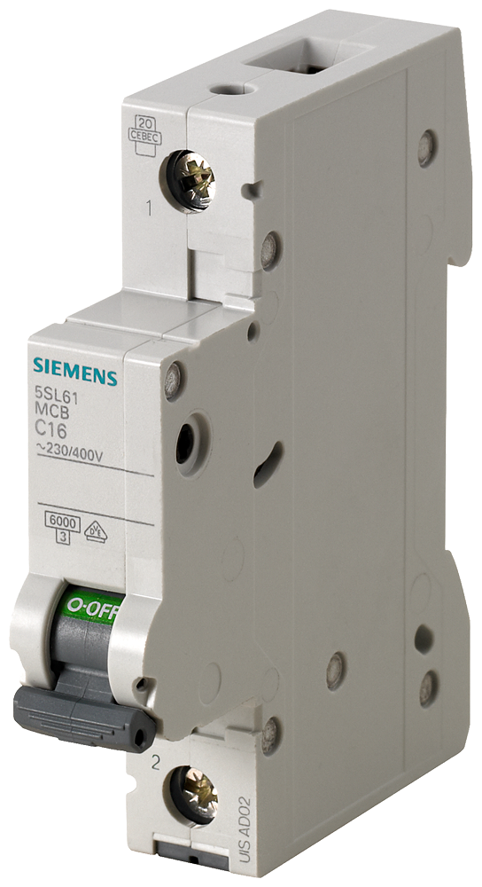 SIEMENS - Interruptor Riel Dinn Tipo 5SL6, 1 polo, 2 amp
