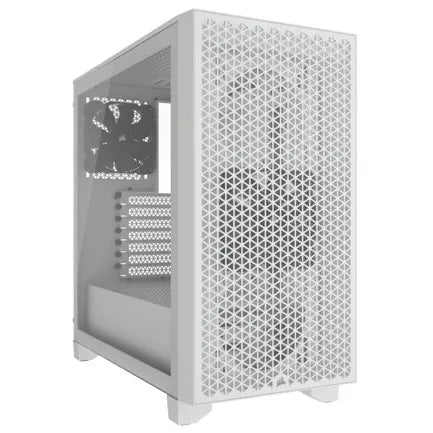 CORSAIR - Gabinete Corsair 3000D AirFlow Media Torre ATX mATX ITX Cristal Templado Blanco 2xFan Sin Fuente