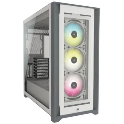 CORSAIR - Gabinete Corsair ICUE 5000X RGB Media Torre EATX ATX mATX ITX Cristal Templado Color Blanco 3xFan RGB Sin Fuente