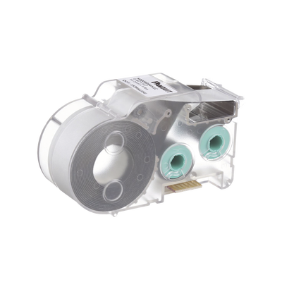 PANDUIT - Casete de Etiquetas de Poliolefina de Cinta Continua, Tubo Termocontráctil, 11.2 mm de Ancho, 2.4 Metros (7.87 Pies) de Largo, Para Cables de 2 a 6.4 mm (16-10 AWG) de Diámetro, Color Blanco