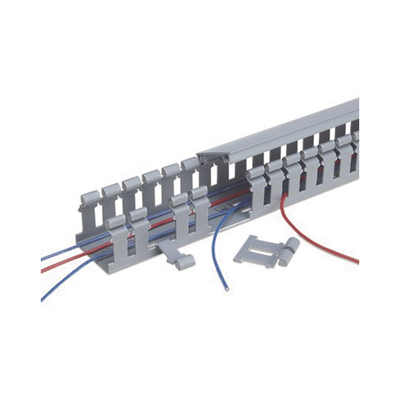 PANDUIT - Canaleta Ranurada de PVC sin Tapa, Tipo H (Tapa Abisagrada), 55.1 mm de Ancho, 50.3 mm de Alto y 1828.8 mm de Largo, Color Gris