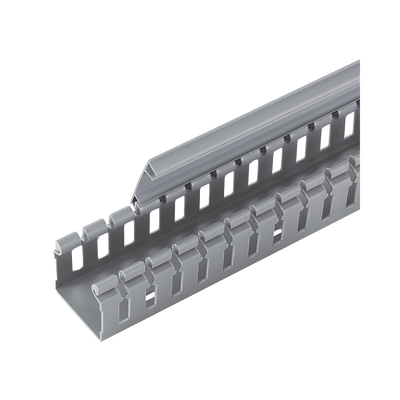 PANDUIT - Canaleta Ranurada de PVC sin Tapa, Tipo H (Tapa Abisagrada), 55.1 mm de Ancho, 50.3 mm de Alto y 1828.8 mm de Largo, Color Gris