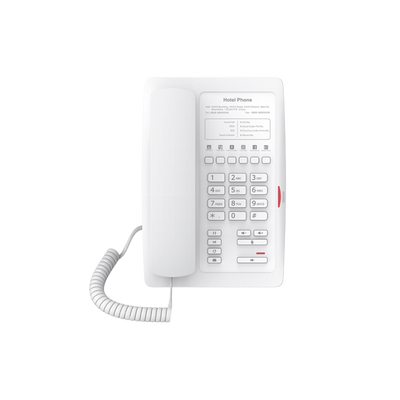 FANVIL - Teléfono IP para Hotelería, profesional con 6 teclas programables para servicio rápido (Hotline), plantilla personalizable con PoE
