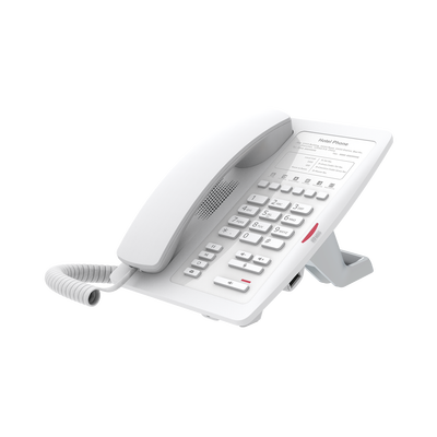 FANVIL - Teléfono IP WiFi para Hotelería, profesional con 6 teclas programables para servicio rápido (Hotline), plantilla personalizable con PoE