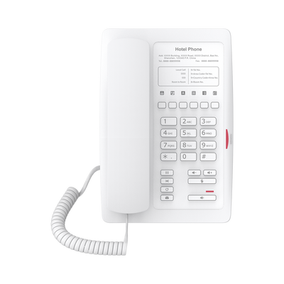 FANVIL - Teléfono IP WiFi para Hotelería, profesional con 6 teclas programables para servicio rápido (Hotline), plantilla personalizable con PoE