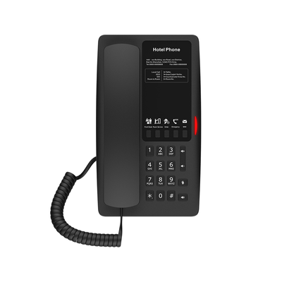 FANVIL - Teléfono IP para Hotelería, Puerto USB-A para carga, 5 teclas programables para servicio rápido (Hotline), plantilla personalizable con PoE