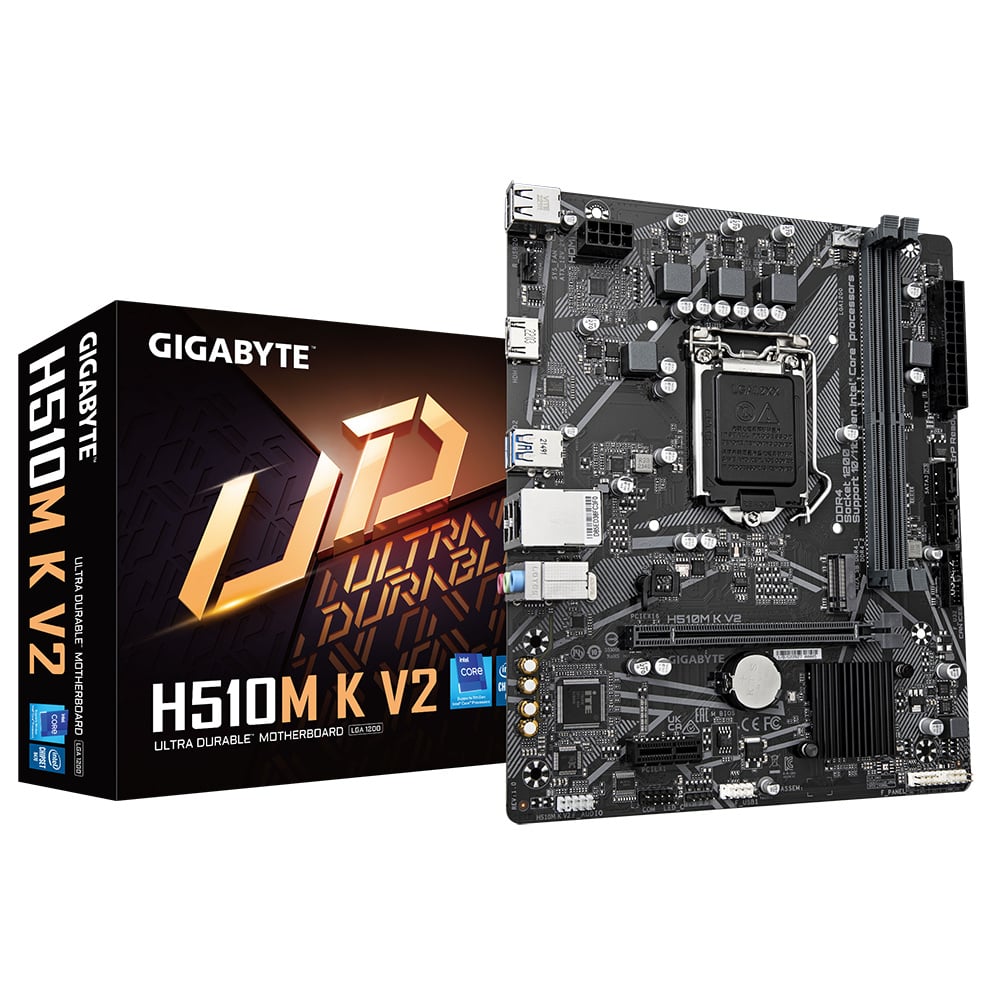 GIGABYTE - Tarjeta Madre Gigabyte UltraDurable H510M K V2 2xDDR4 64GB 3200Mhz PCIe 3 0 HDMI S 1200 10th 11th Gen mATX