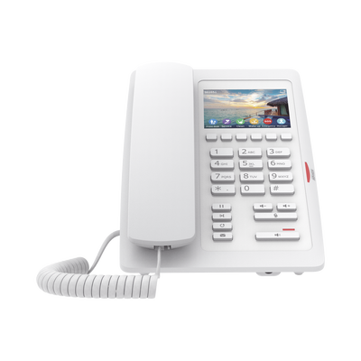 FANVIL - (H5W Color Blanco)Teléfono IP WiFi para Hotelería, profesional de gama alta con pantalla LCD de 3.5 pulgadas a color, 6 teclas programables para servicio rápido (Hotline) PoE
