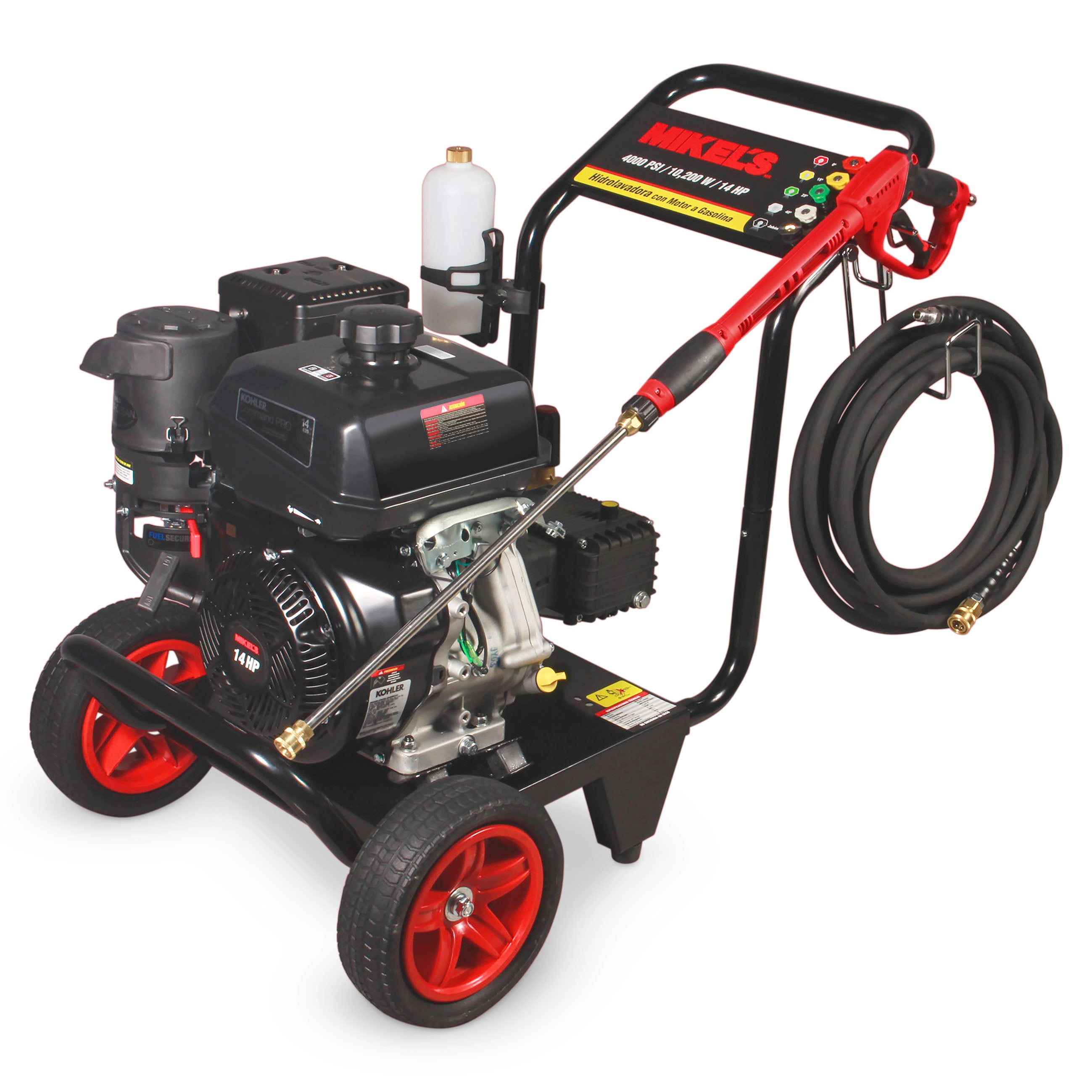Hidrolavadora de alta presión a gasolina motor 4 tiempos (Kohler ®) (4,000 PSI / 14 HP)