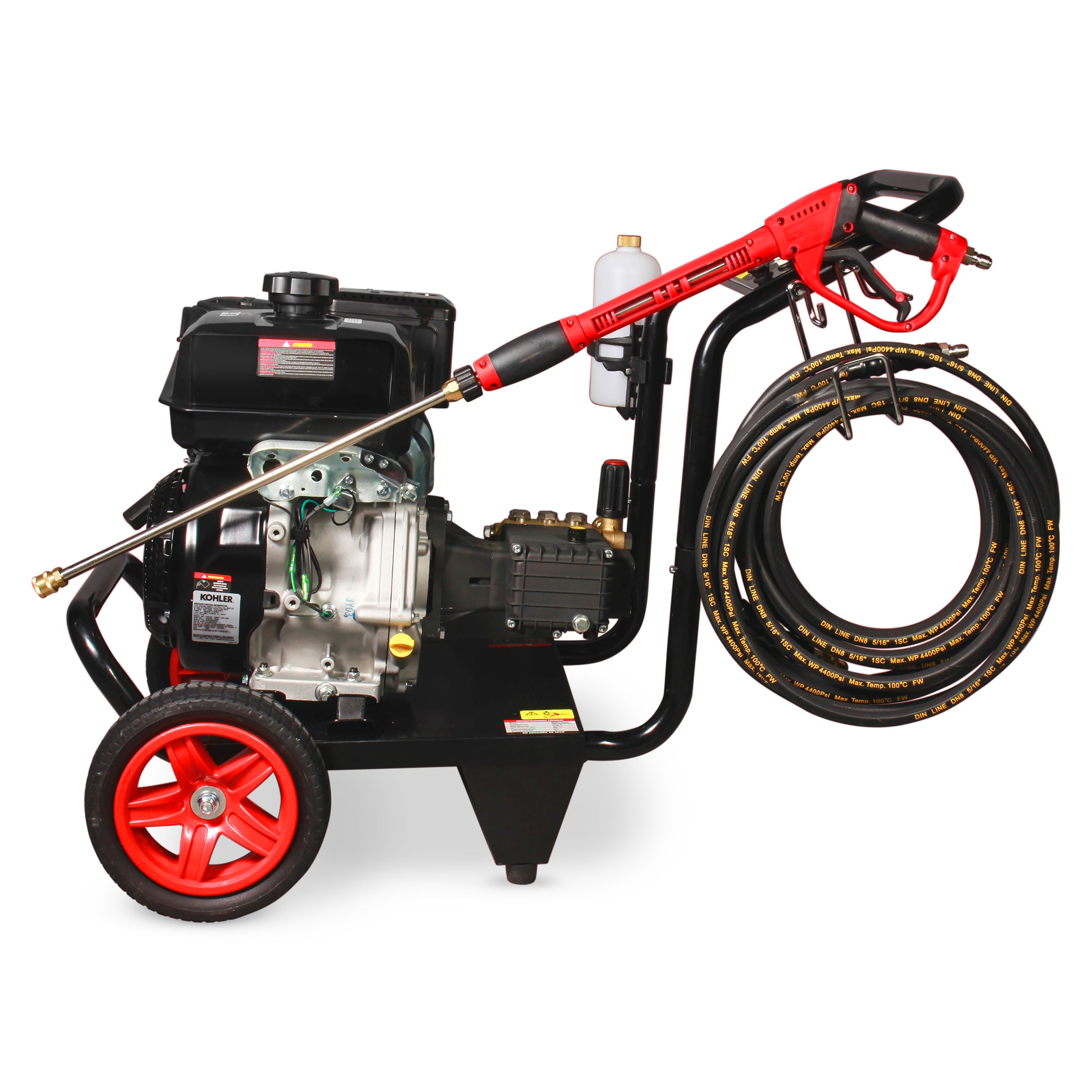Hidrolavadora de alta presión a gasolina motor 4 tiempos (Kohler ®) (4,000 PSI / 14 HP)