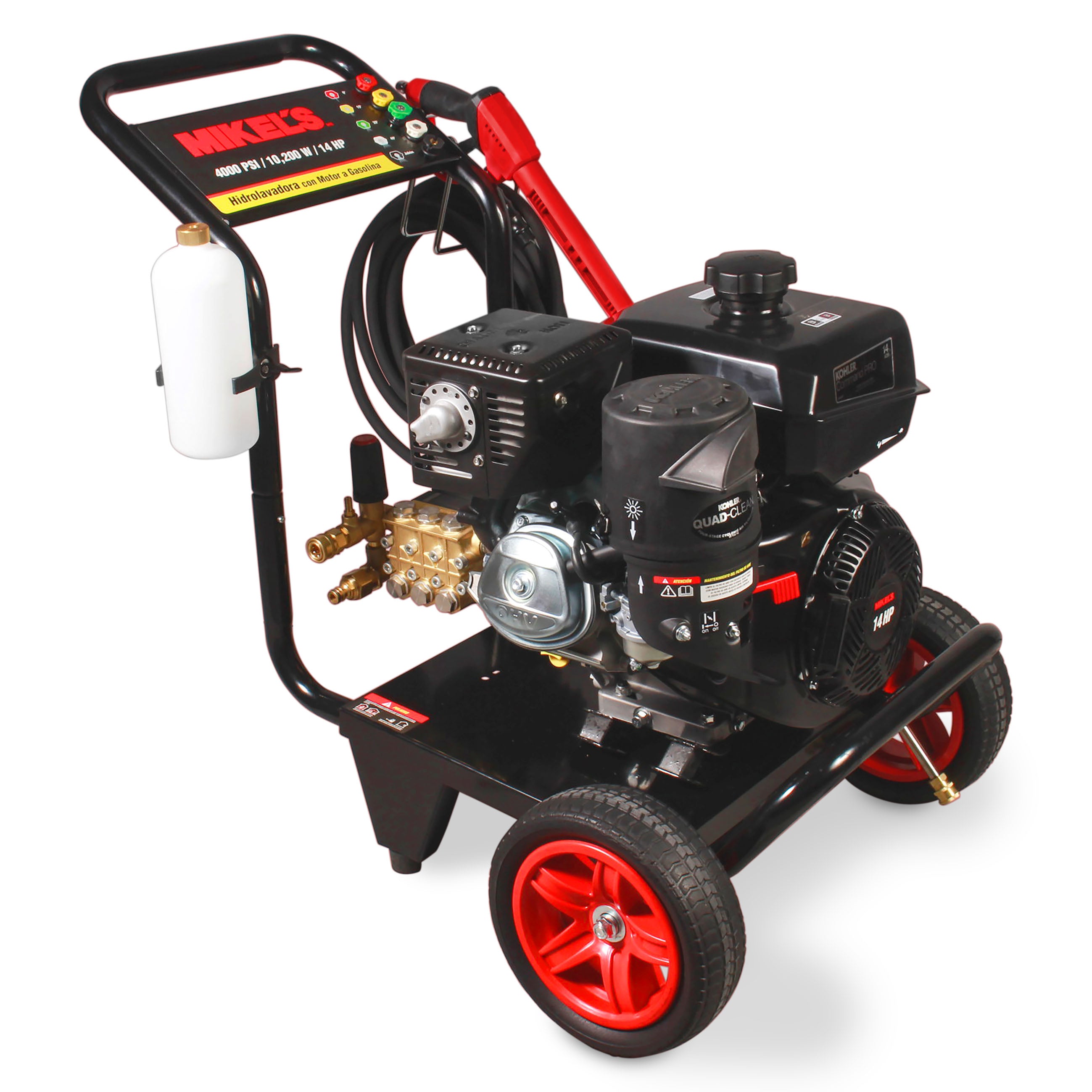 Hidrolavadora de alta presión a gasolina motor 4 tiempos (Kohler ®) (4,000 PSI / 14 HP)