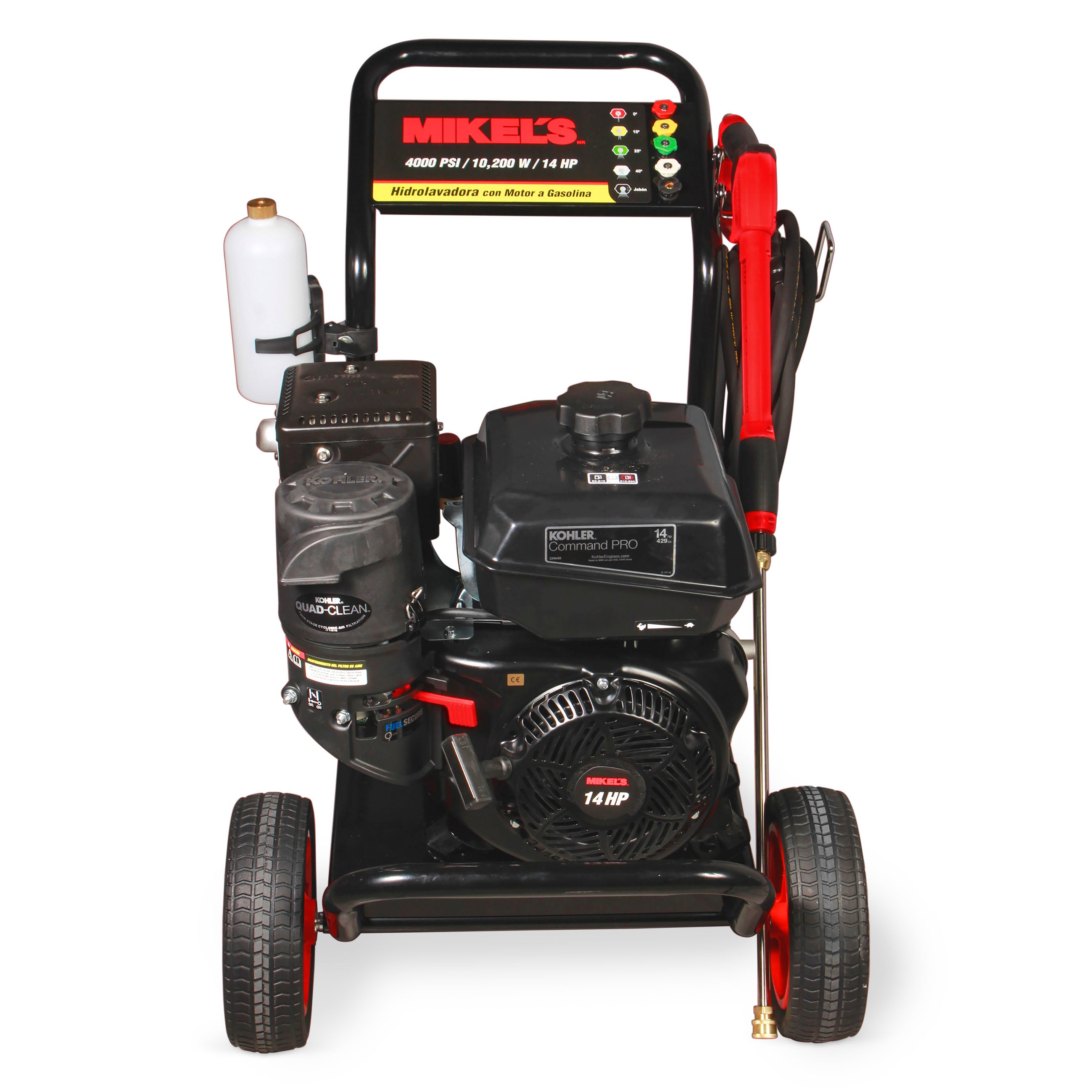Hidrolavadora de alta presión a gasolina motor 4 tiempos (Kohler ®) (4,000 PSI / 14 HP)