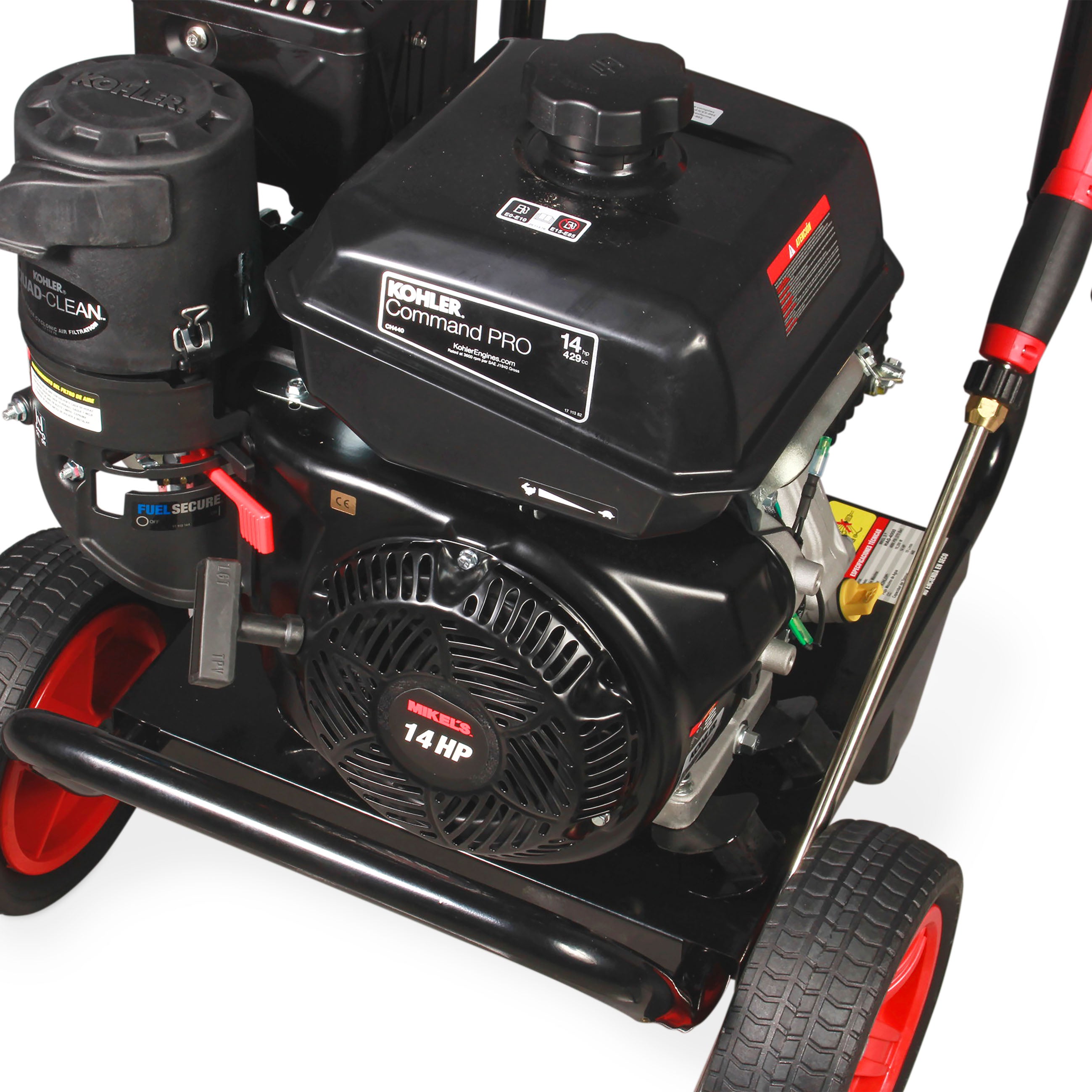Hidrolavadora de alta presión a gasolina motor 4 tiempos (Kohler ®) (4,000 PSI / 14 HP)