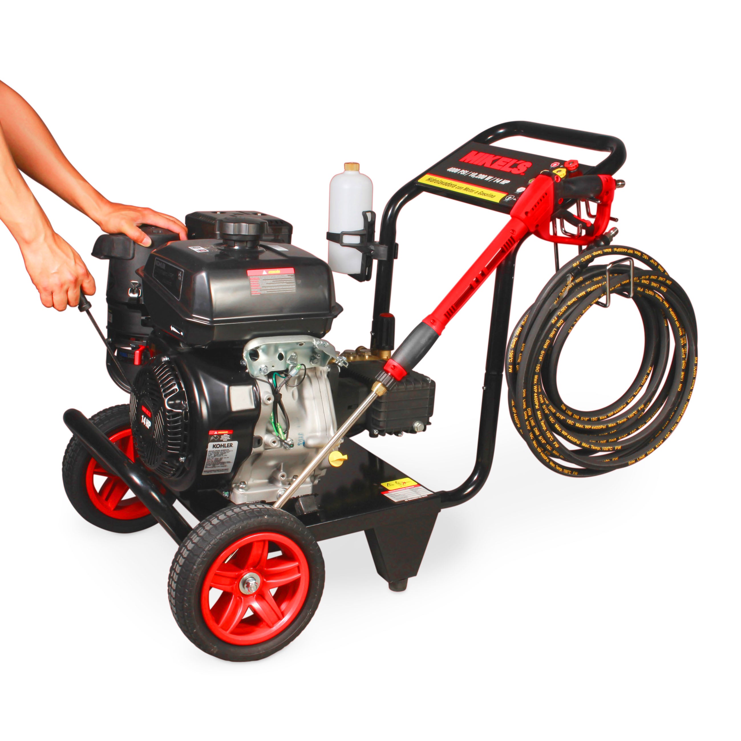 Hidrolavadora de alta presión a gasolina motor 4 tiempos (Kohler ®) (4,000 PSI / 14 HP)