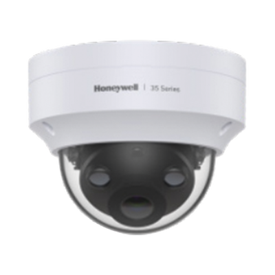 HONEYWELL - Domo IP 5 Megapíxeles / Lente 2.8 mm / 40 mts IR / Ultra Baja Iluminación /  NDAA / ONVIF / IP67 / IK10 / IA (Filtro de Humanos y Vehiculos) / Conteo de Personas / Merodeo / H.265 / PoE / Alarmas I/O / Serie 35 / Honeywell Security