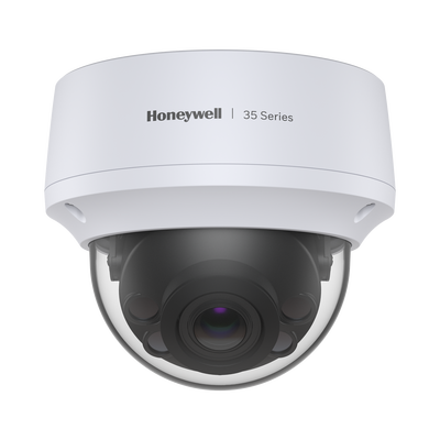 HONEYWELL - Domo IP 8 Megapíxel / Lente Mot. 2.7 a 13.5 mm / 50 mts IR /  Ultra Baja Iluminación / NDAA / ONVIF / IP67 / IK10 /  IA (Filtro de Humanos y Vehiculos) / Merodeo / Conteo de Personas / PoE / Audio y Alarmas I/O / Serie 35 / Honeywell Securit