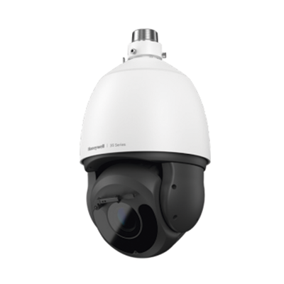 HONEYWELL - PTZ IP 5 Megapixel / 30X Zoom / 200 mts IR / H.265 / IA (Filtro de Humanos y Vehiculos) / Merodeo / PoE++ / Exterior IP67 / IK10 / ONVIF / NDAA / Serie 35 / 256 GB microSD / Audio E/S / Alarma E/S / Wiper / Honeywell Security
