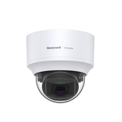 HONEYWELL - Domo IP 5 MP / Lente Mot. 2.7 a 13.5 mm / Interior / 30 mts IR / H.265 / NDAA / ONVIF / IP52 / IK10 / Detección Sabotaje / Movimiento / Rostros / Intrusión / Merodeo / Objeto Abandonado / Audio I/O / PoE / Serie 60 / Honeywell Security