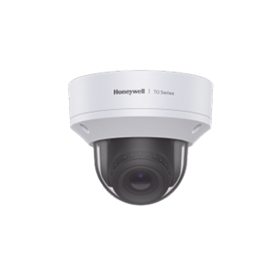 HONEYWELL - Domo IP 8 MP / Lente Mot. 3.6  a 11 mm / H.265 / NDAA / ONVIF / IK10 / WDR 130 dB / IA Avanzado Detección Sabotaje / Movimiento / Rostros / Intrusión / Merodeo / Objeto Abandonado / Alarma y Audio I/O / PoE / Serie 70 / Honeywell Security