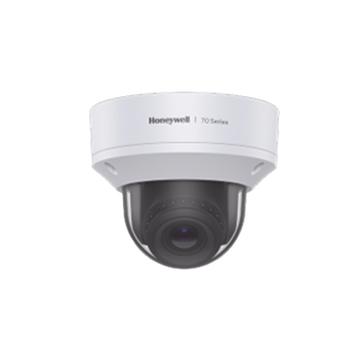 HONEYWELL - Domo IP 8 MP / Lente Mot. 3.6  a 11 mm / H.265 / NDAA / ONVIF / IK10 / WDR 130 dB / IA Avanzado Detección Sabotaje / Movimiento / Rostros / Intrusión / Merodeo / Objeto Abandonado / Alarma y Audio I/O / PoE / Serie 70 / Honeywell Security