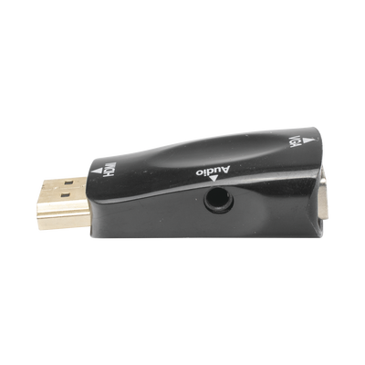 EPCOM POWERLINE - Adaptador (Convertidor) HDMI a VGA  / HDMI Macho a VGA Hembra / Resolución 1920x1080 @ 60Hz  / Adaptador de Audio de 3.5 mm / Chapado en Níquel