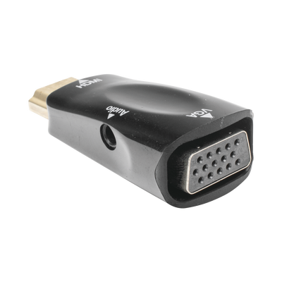 EPCOM POWERLINE - Adaptador (Convertidor) HDMI a VGA  / HDMI Macho a VGA Hembra / Resolución 1920x1080 @ 60Hz  / Adaptador de Audio de 3.5 mm / Chapado en Níquel