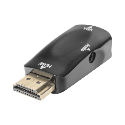EPCOM POWERLINE - Adaptador (Convertidor) HDMI a VGA  / HDMI Macho a VGA Hembra / Resolución 1920x1080 @ 60Hz  / Adaptador de Audio de 3.5 mm / Chapado en Níquel